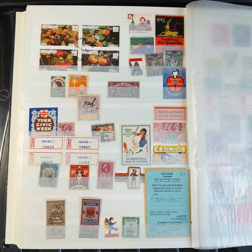 177 - An 8/18 page/side stock book of Cindarella's/local posts, revenues, Charity labels and other etc.  E... 