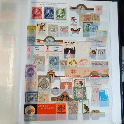 177 - An 8/18 page/side stock book of Cindarella's/local posts, revenues, Charity labels and other etc.  E... 