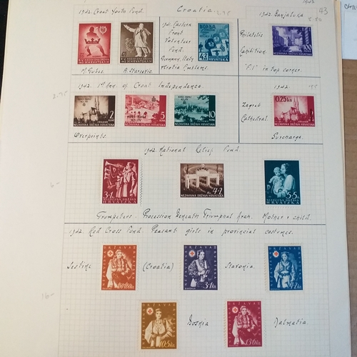 195 - Small selection on 7 sheets ranging between 1941-44, mostly mounted mint etc.  Est £10-15