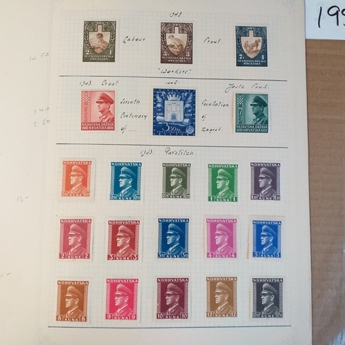 195 - Small selection on 7 sheets ranging between 1941-44, mostly mounted mint etc.  Est £10-15