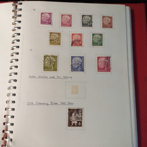 207 - West Germany used collection 1950's to 1980 in red multi-ring folder.Est  £20-30