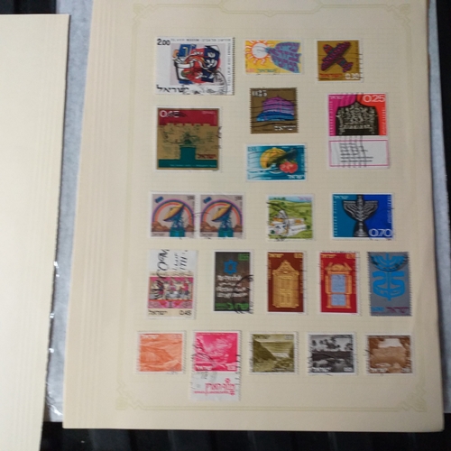 229 - Israel - mostly used collection on 4 sheets,  101 stamps -some with tabs,  Est £2-5