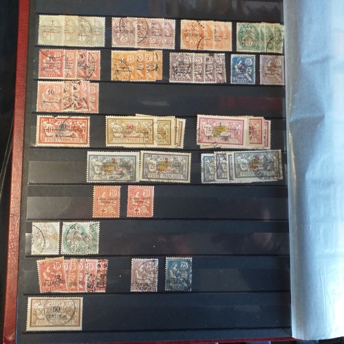 240 - Red 30 page stock book  housing a comprehenive collection of Morocco, mostly un-mounted mint.  Viewi... 