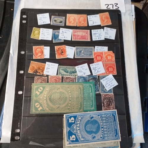 273 - 27 stamps M & U on album/stock book page- Cat £250+ £10-20