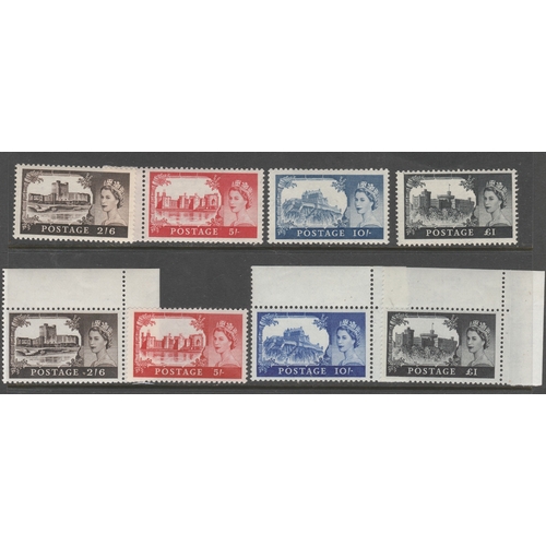 525 - 1959-68 High Values SG 595/98 & 595a/98a, un-mounted mint sets of 4, total Cat £110