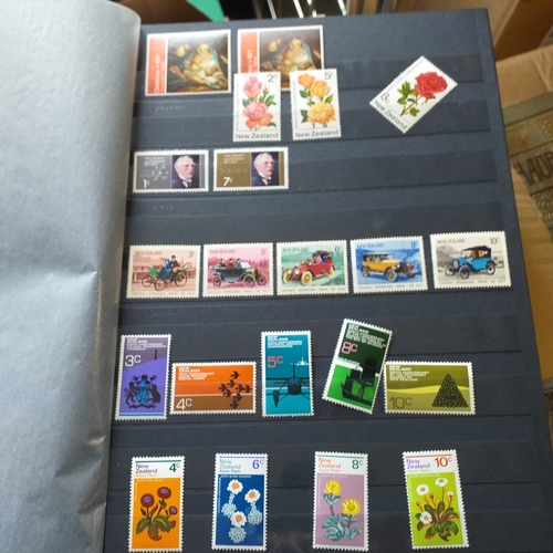 12 - Box:  6  part remaindered collections; Hong Kong, New Zealand, Pacific Islands, Caribbean Islands. G... 