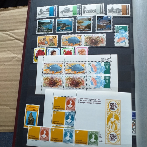 12 - Box:  6  part remaindered collections; Hong Kong, New Zealand, Pacific Islands, Caribbean Islands. G... 