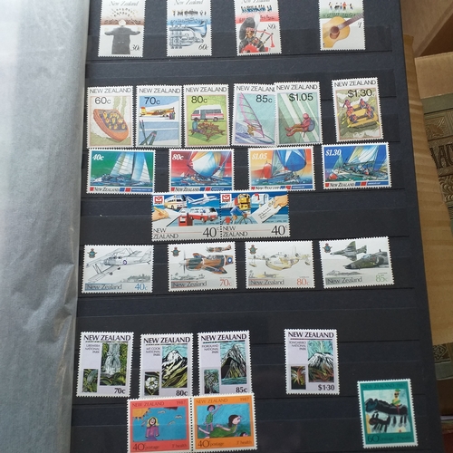 12 - Box:  6  part remaindered collections; Hong Kong, New Zealand, Pacific Islands, Caribbean Islands. G... 