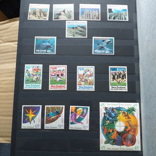 12 - Box:  6  part remaindered collections; Hong Kong, New Zealand, Pacific Islands, Caribbean Islands. G... 