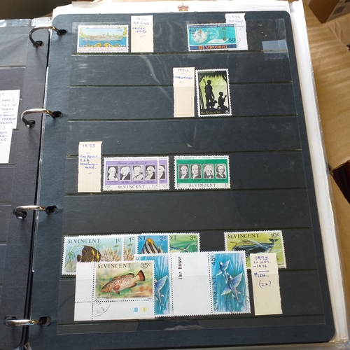12 - Box:  6  part remaindered collections; Hong Kong, New Zealand, Pacific Islands, Caribbean Islands. G... 