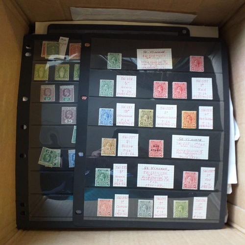 20 - Box: All World collection includes album sheets, stock cards and packets. There are a number of club... 