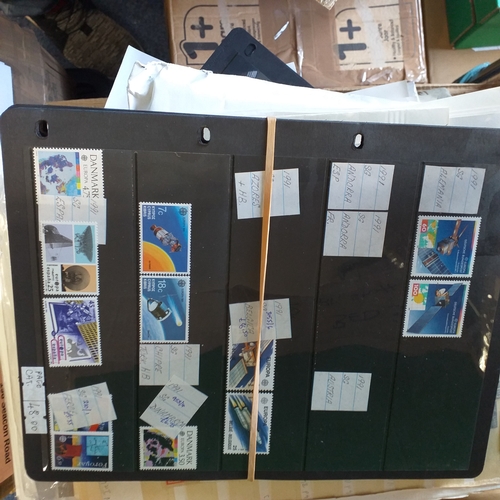 20 - Box: All World collection includes album sheets, stock cards and packets. There are a number of club... 