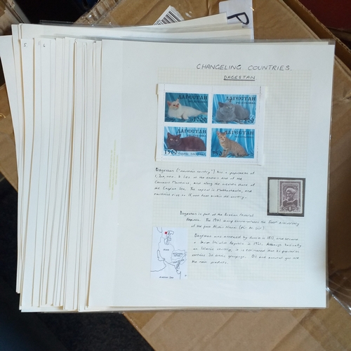 20 - Box: All World collection includes album sheets, stock cards and packets. There are a number of club... 