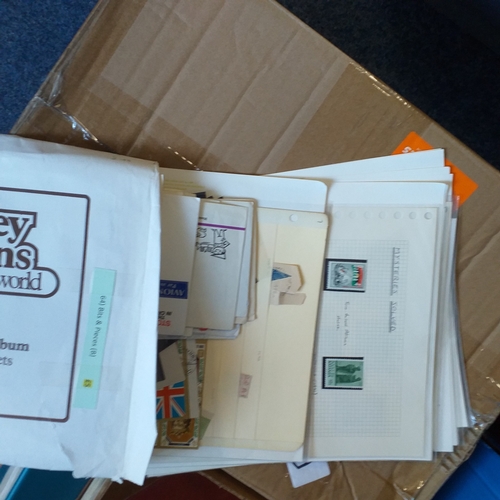 20 - Box: All World collection includes album sheets, stock cards and packets. There are a number of club... 