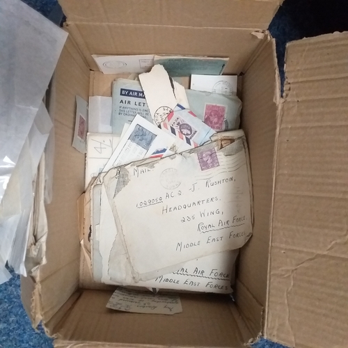 27 - Small glory box, stamps loose in packets, on piece and a few on covers.