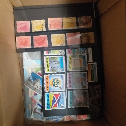 28 - Small glory box, stamps loose in packets, on piece and a few on covers incl a small boxes of French ... 