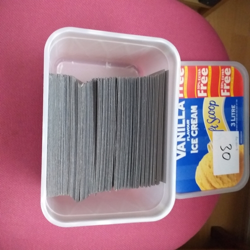 30 - Ice cream container containing approximately 150+ 2 row stock cards of early GB QV to KEVIII, some m... 