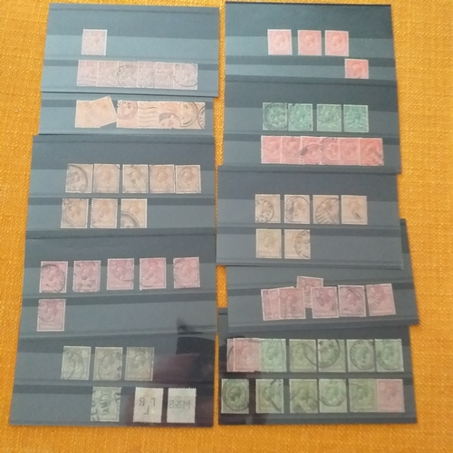 30 - Ice cream container containing approximately 150+ 2 row stock cards of early GB QV to KEVIII, some m... 