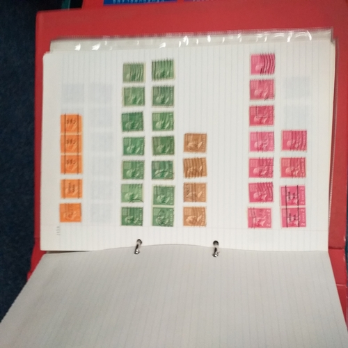 4 - Box containing 15 multi-ring/4 ring binder housing colections of USA (x3), France, and  aGB & Britis... 