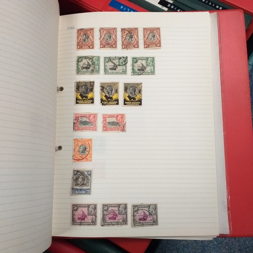 4 - Box containing 15 multi-ring/4 ring binder housing colections of USA (x3), France, and  aGB & Britis... 