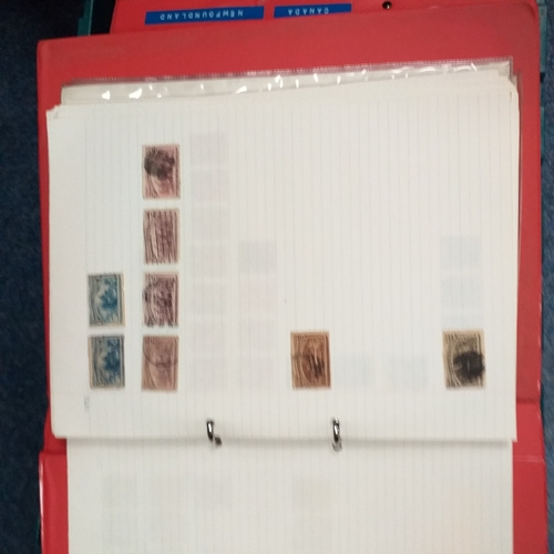 4 - Box containing 15 multi-ring/4 ring binder housing colections of USA (x3), France, and  aGB & Britis... 