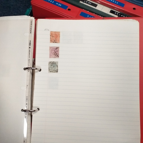 4 - Box containing 15 multi-ring/4 ring binder housing colections of USA (x3), France, and  aGB & Britis... 