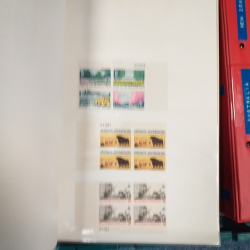 4 - Box containing 15 multi-ring/4 ring binder housing colections of USA (x3), France, and  aGB & Britis... 