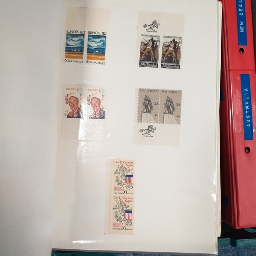 4 - Box containing 15 multi-ring/4 ring binder housing colections of USA (x3), France, and  aGB & Britis... 