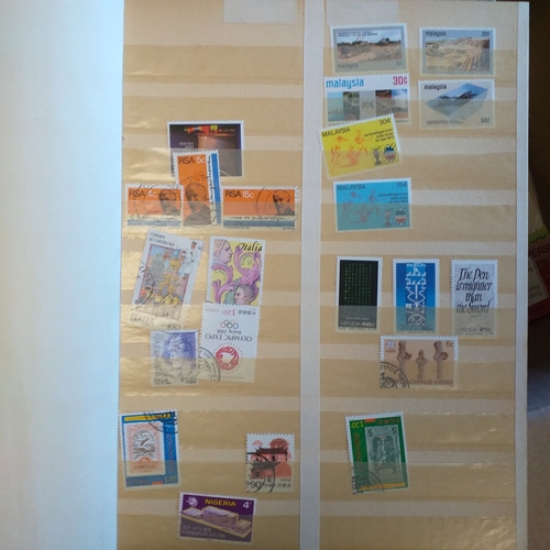 40 - Large Glory box of albums mainly collections of countries on album pages, stamps loose in packets an... 