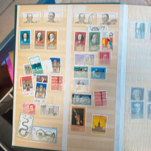 40 - Large Glory box of albums mainly collections of countries on album pages, stamps loose in packets an... 