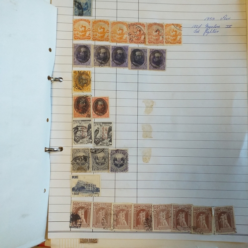 40 - Large Glory box of albums mainly collections of countries on album pages, stamps loose in packets an... 