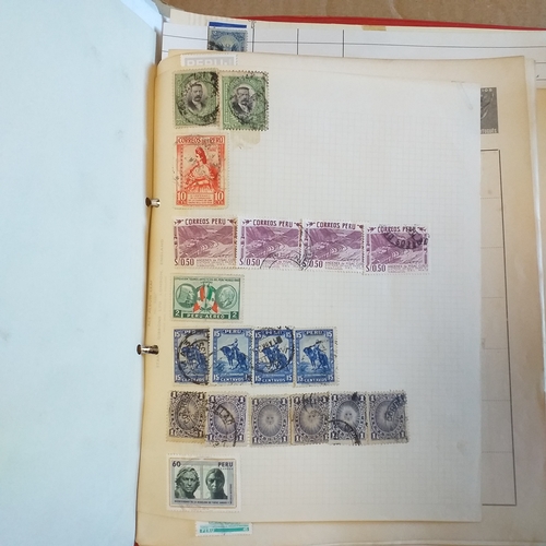 40 - Large Glory box of albums mainly collections of countries on album pages, stamps loose in packets an... 