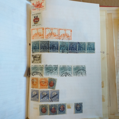 40 - Large Glory box of albums mainly collections of countries on album pages, stamps loose in packets an... 