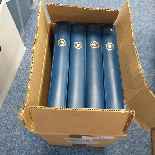 42 - Thematics - box containing 4 Lindner multi ring albums, each housing stamps depicting ships, all sta... 