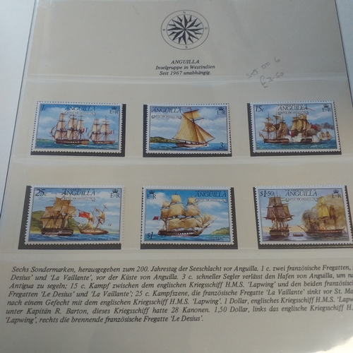 42 - Thematics - box containing 4 Lindner multi ring albums, each housing stamps depicting ships, all sta... 