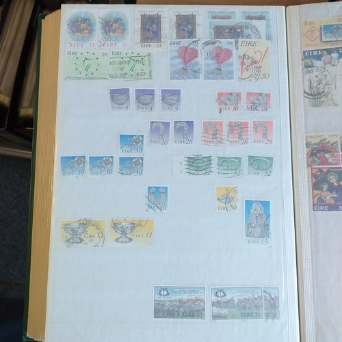 56 - Box of albums/stockbooks (Irreland in 16 pages stock book, World in 32 page stock book,, world in gr... 