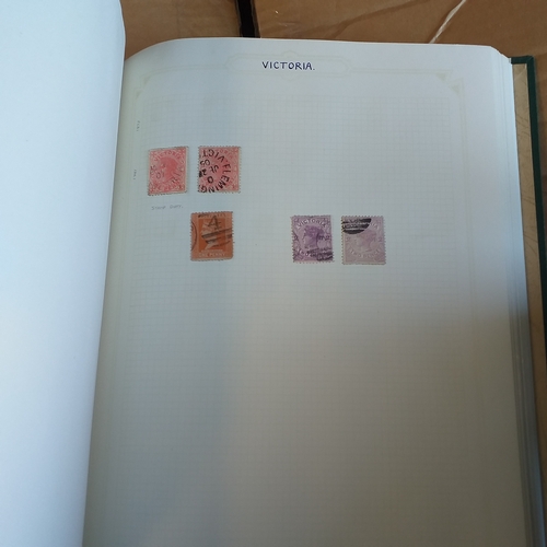 56 - Box of albums/stockbooks (Irreland in 16 pages stock book, World in 32 page stock book,, world in gr... 