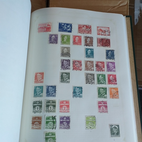 56 - Box of albums/stockbooks (Irreland in 16 pages stock book, World in 32 page stock book,, world in gr... 