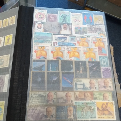 56 - Box of albums/stockbooks (Irreland in 16 pages stock book, World in 32 page stock book,, world in gr... 