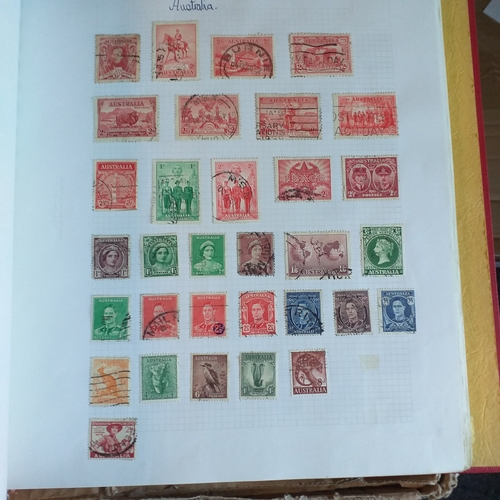 57 - Box of miscellaneous items including Royal Mail Stamp Album (circa 1940's), Whitby multi-ring album ... 