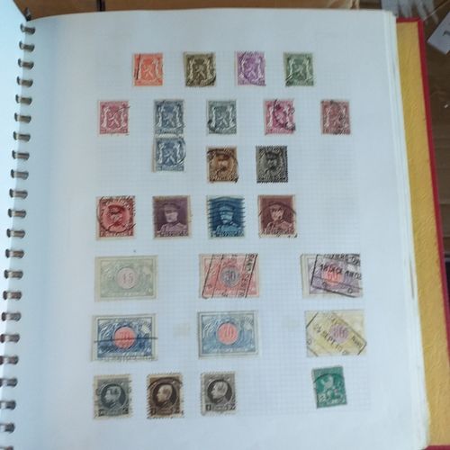 57 - Box of miscellaneous items including Royal Mail Stamp Album (circa 1940's), Whitby multi-ring album ... 