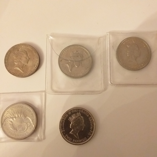 33 - 5 x 2 coins - 1986 Commonwealth Games (EF), 1989 Tercentenary of Bill of Rights (EF), 1995 End of W... 