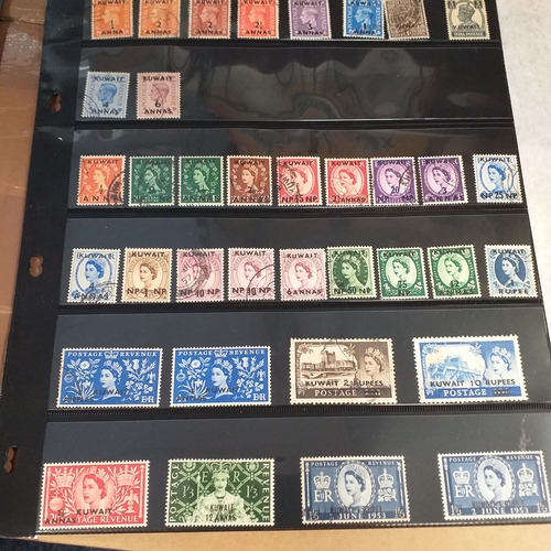 125 - British PO's small selection on 3 double sided stock cards, includes British Levant, Morocco agencie... 