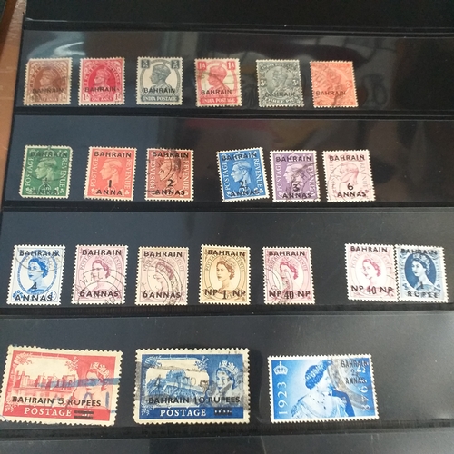 125 - British PO's small selection on 3 double sided stock cards, includes British Levant, Morocco agencie... 