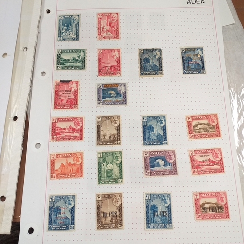 151 - Aden collection on 2 stock cards and 3 album pages, mint and used, with KGVI values to 2 rupees.