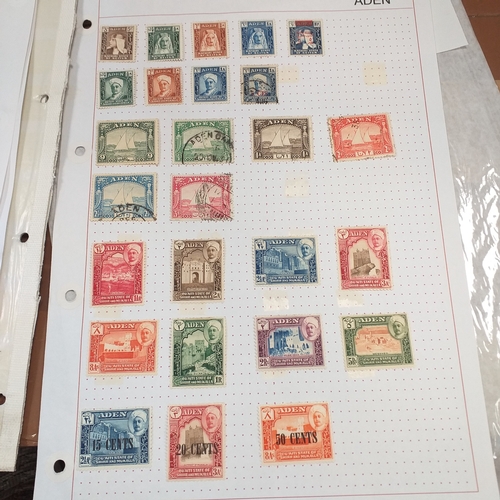 151 - Aden collection on 2 stock cards and 3 album pages, mint and used, with KGVI values to 2 rupees.