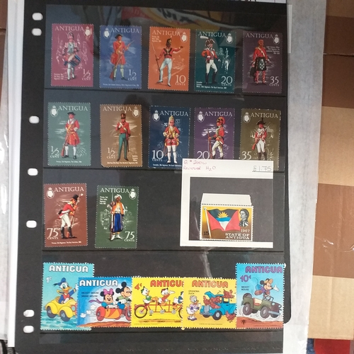 156 - Antigua (Barbuda) small collection from early to 2004 approx, mint and used, on 15+ stock cards / al... 