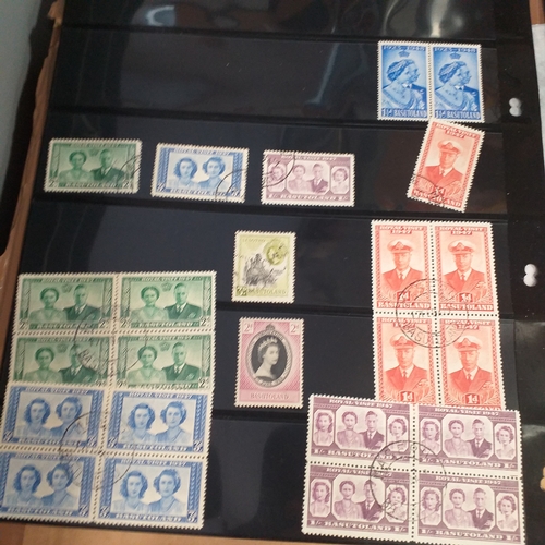 167 - Basutoland and Bechuanaland small collection mint and used on 3 Hagners and 2 album pages.