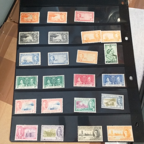 182 - Cayman Islands small collection on 13 album pages / stock cards from early with KG5 values to 1/- KG... 
