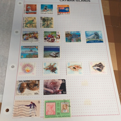 182 - Cayman Islands small collection on 13 album pages / stock cards from early with KG5 values to 1/- KG... 